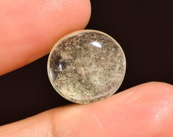 Natural Libyan Desert glass Round Shape Cabochon 6.5 Ct. 14X14X5 mm.