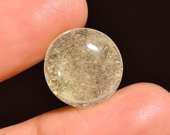 Natural Libyan Desert glass Round Shape Cabochon 7.5 Ct. 14X14X6 mm