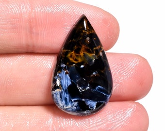 Natural Pietersite Pear Shape Cabochon Loose Gemstone 15.5 Ct. 27X16X5 mm S-1262