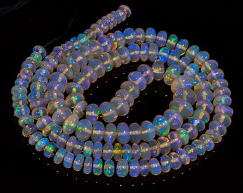 Ethiopian Opal Rondelle Shape Smooth Beads 3X3 7X7 mm Strand 16" 58.5 Ct. S-974