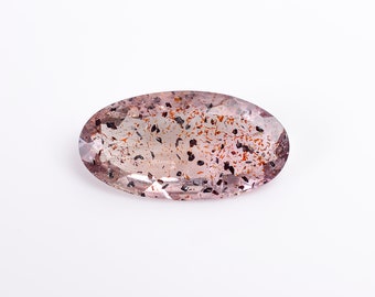 Piedra de cuarzo natural Super Seven de forma ovalada, 6 quilates, 20 x 10 x 5 mm.