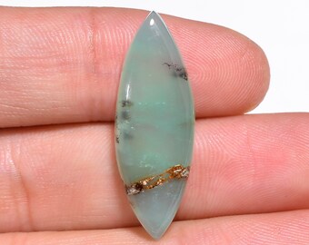 Chrysoprase Marquise Shape Cabochon 14.5 Ct. 30X10X6 mm.
