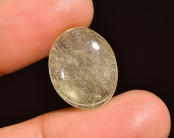 Natural Libyan Desert glass Oval Shape Cabochon 9 Ct 16X13X6mm.