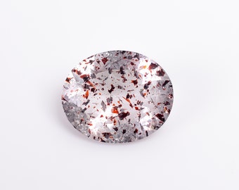 Piedra de cuarzo Super Seven de 5,5 quilates, tallada en forma ovalada, 14 x 12 x 6 mm.