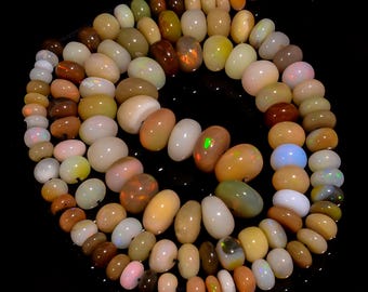 Cuentas lisas con forma de rondell de ópalo etíope 5X5 9 x 9 mm hebra 16" 91 quilates S-981