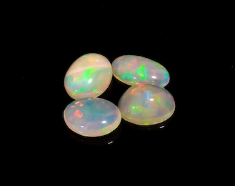 Natural Ethiopian Opal Oval Shape Cabochon 4 Pcs  10X7 11X7mm S-1034