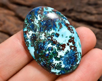 Azurite Chrysocolla Oval Shape Cabochon 50.5 Ct. 36X25X6 mm S-998