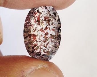 Piedra preciosa de cuarzo Super Seven de talla ovalada para la fabricación de joyas (18x11x5 mm)