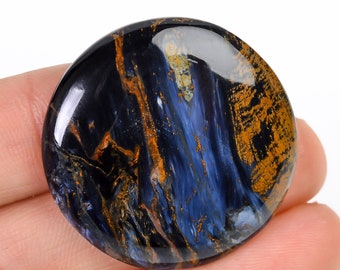 Natural Pietersite Cabochon, Round Loose Gemstone (33mm, 47 Ct.)