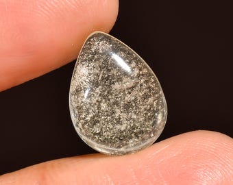 Natural Libyan Desert glass Pear Shape Cabochon 4 Ct 15X11X5mm.