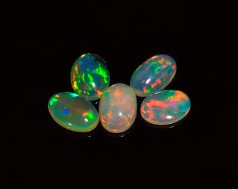 Natural Ethiopian Opal Oval Shape Cabochon 5 Pcs  5 Ct. 9X7 10X7 mm S-1050