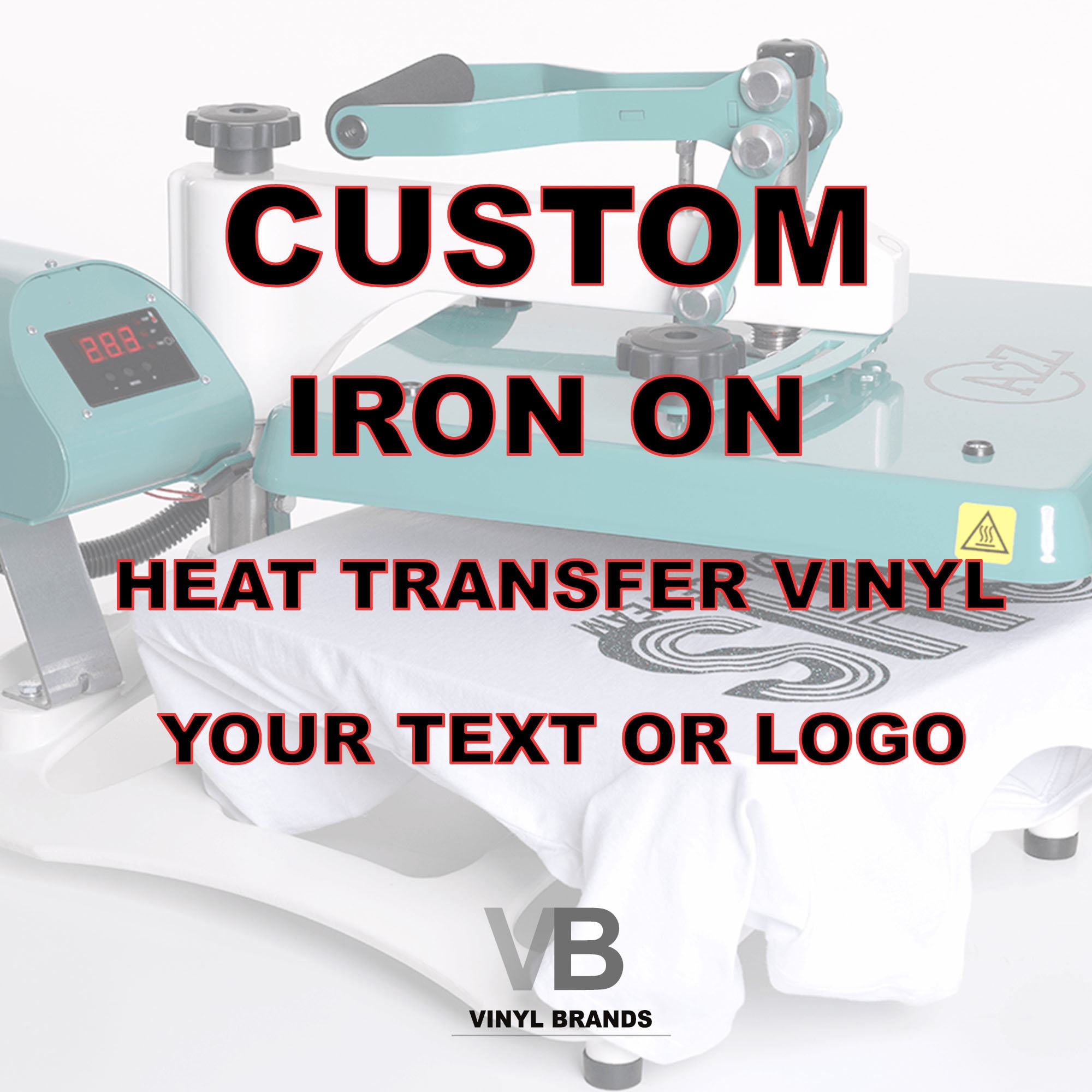 Custom Iron On Heat Transfer Vinyl Your Logo Image or Text Etsy