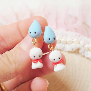 Teru teru bozu earrings - teru teru earrings - kawaii polymer clay earrings