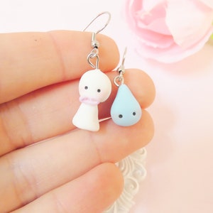 Teru Teru Bozu earrings - kawaii fimo earrings - poly clay charms - kawaii pendant - kawaii creations