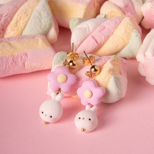 Orecchini Coniglietti - orecchini kawaii - kawaii earrings - cute jewelry - bunny charms