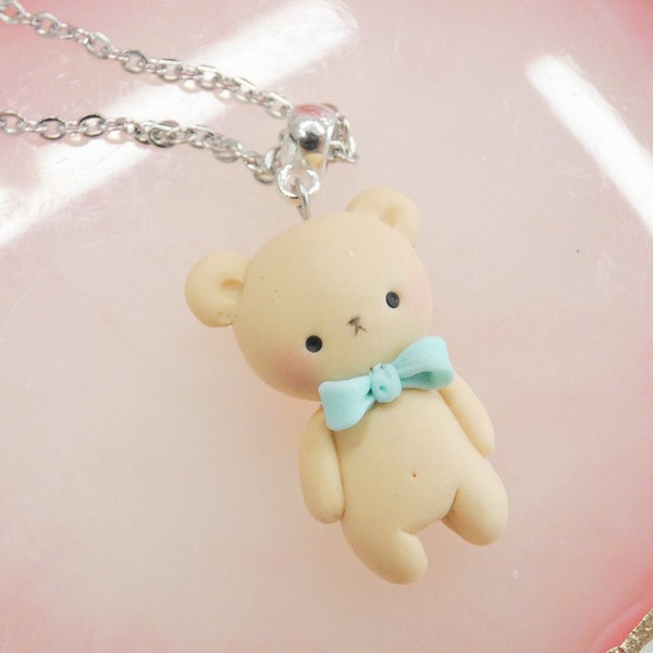 Collier ours en peluche Yume - ours kawaii - collier en pâte polymère - collier ours en peluche kawaii