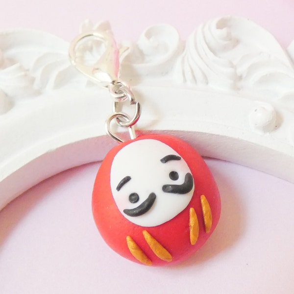 Daruma charme fimo - daruma argile charme - kawaii daruma charme