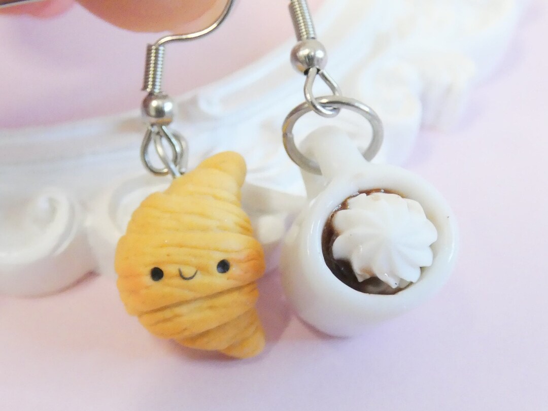Croissant Earrings Fake Food Earrings Polymer Clay Earrings Etsy