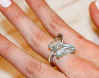 Wire wrapped butterfly ring