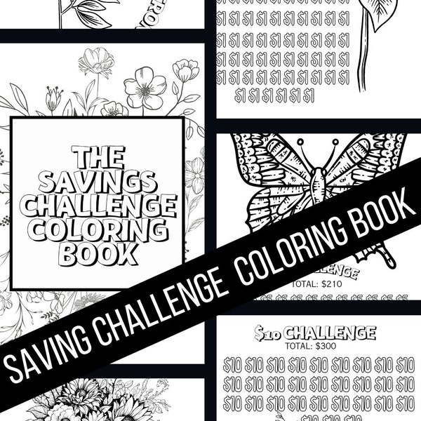 Savings Challenge Coloring Book Digital Download, Digital Coloring Book, Savings Challenge Book, Printable Coloring Book, Color and Save