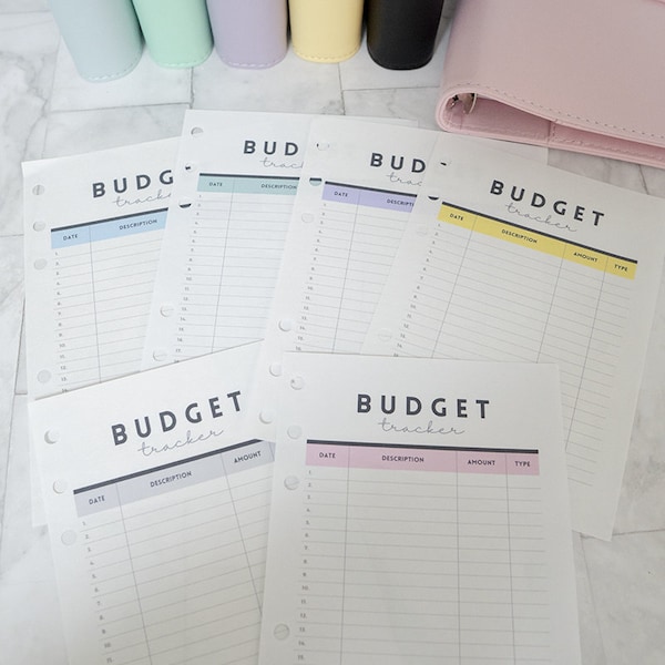 A6 Budget Tracker Sheets, A6 Budget Trackers, A6 Budget Sheets for Budget Binders