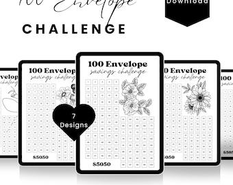 100 Envelopes Challenge, Printable Savings Goal, Envelope Challenge Tracker, Digital Money Savings Tracker, Money Savings Challenge