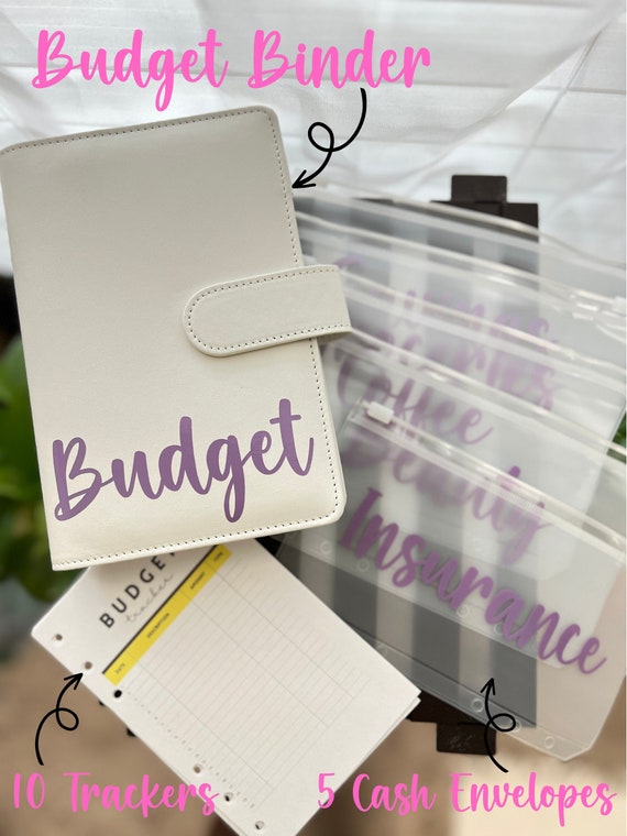 Personalized A6 Solid Color Budget Binder with Savings Trackers