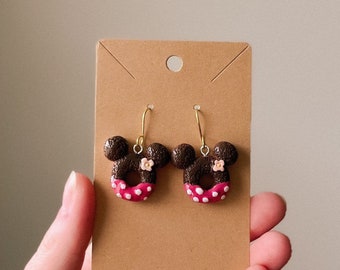 Mickey Inspired Dipped Donut Earrings