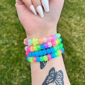 Rainbow Glow in the Dark Kandi Rave Bracelets