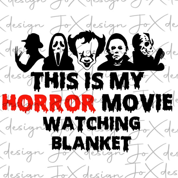 Horror Movie Watching Blanket PNG * DIGITAL DOWNLOAD * Sublimation Design * Download