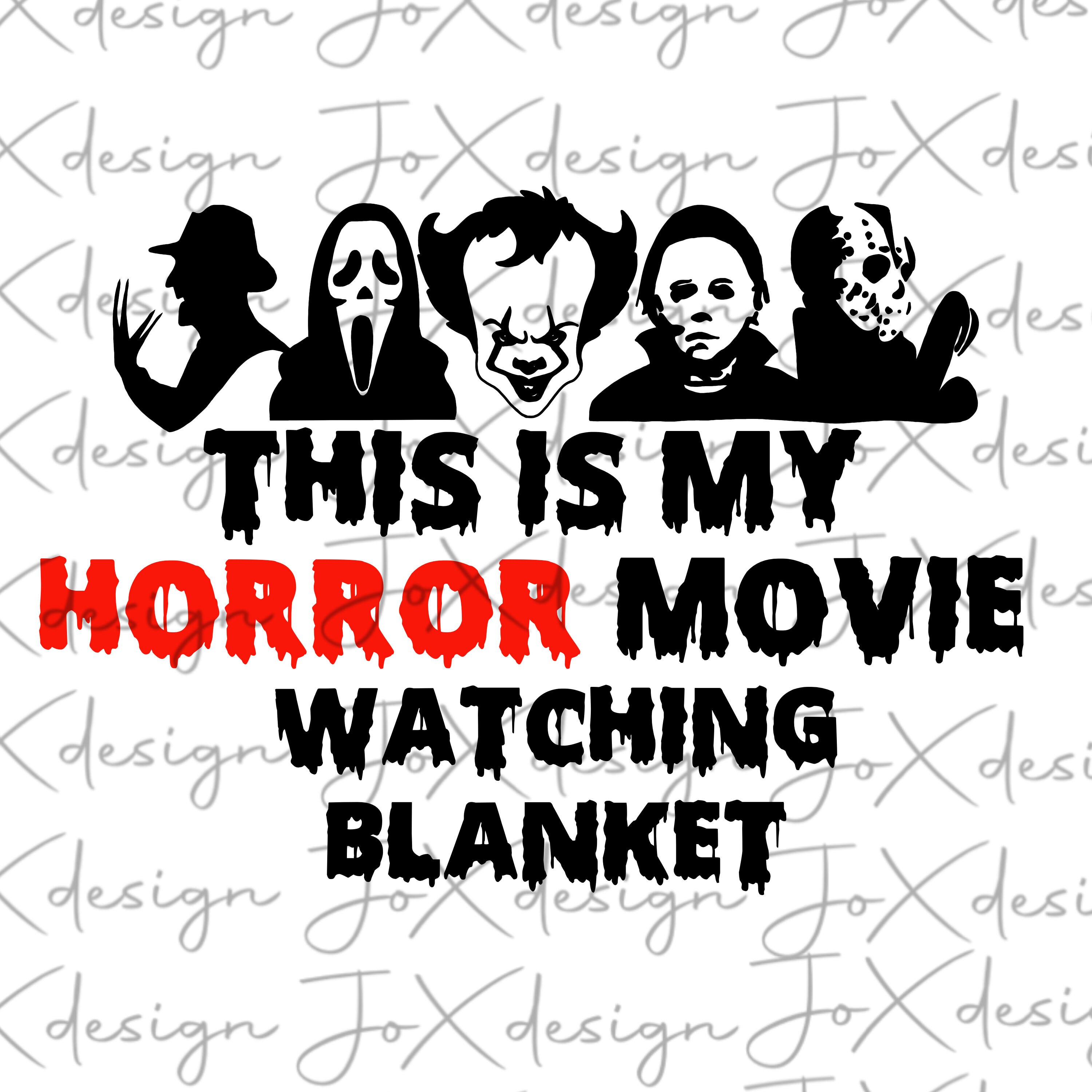 Horror Movie Watching Blanket PNG DIGITAL DOWNLOAD Sublimation Design Download