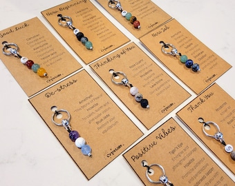 Personalized Crystal Keyring | Healing Gemstone, Initial Charm