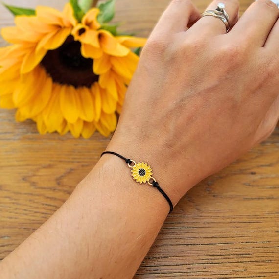 Sunflower anklet bracelet discount