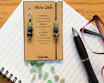New Job Crystal Keyring Bracelet Gift Set | Personalized Initial