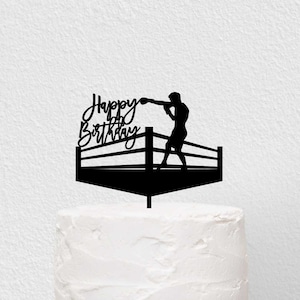 Boxe joyeux anniversaire topper SVG coupe fichier, svg boxer, boîte ring topper svg, fichier découpé au laser, téléchargement immédiat, fichier Glowforge.