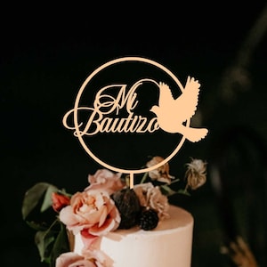 Svg Mi Bautizo, Communion svg, fichier svg Dove Topper, svg baptême, baptême svg, svg de confirmation, fichier coupe topper, fichier découpé au laser