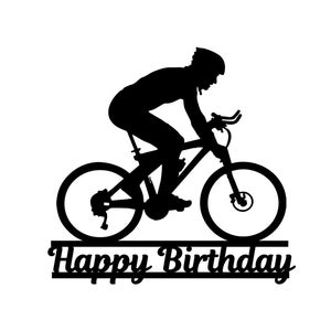 Bike, cycling Birthday Cake Topper template SVG,  Cake Topper svg,  Happy Birthday SVG Cake Topper, Cake Topper SVG Cricut Files