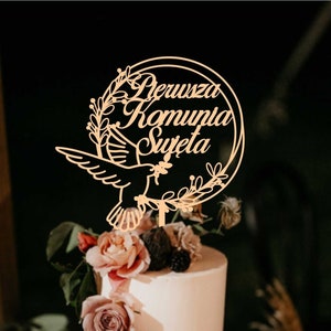 Pierwsza Komunia Święta, Kommunion Topper Datei, Kuchen Topper für Kommunion Kreuz CUT Datei, Taube svg Topper, Glowforge svg
