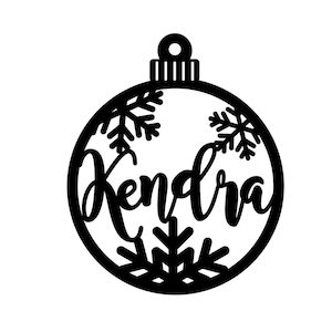 Personalized SVG, Laser Cut, Circut files svg bauble Name Kendra, Ornament SVG, Christmas Custom Ornament SVG File Digital download
