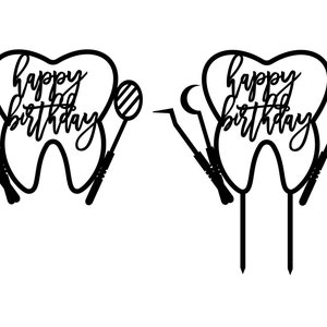 Dentiste anniversaire topper SVG, fichier svg topper dentaire, médical Cake topper svg, fichier à découper, anniversaire topper svg, Glowforge, svg cricut