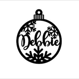 Personalized SVG, Laser Cut, Circut files svg bauble Name Debbie, Ornament SVG, Christmas Custom Ornament SVG File Digital download