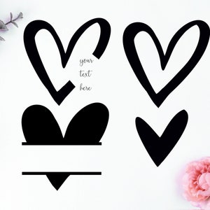 Cuore SVG, Funky Heart DXF, Heart Monogram, Handdrawn, Valentine Heart cut file, PNG, Cutting file, Cricut, Silhouette, Instant download
