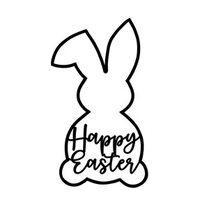 Archivo de corte de conejito de Pascua feliz, archivo de corte láser, descarga instantánea, SVG, archivo Glowforge.