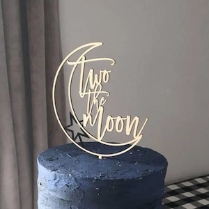 Two the moon Topper SVG file ,Birthday Moon SVG file, Birthday Svg, Moon Birthday SVG, Laser cut file