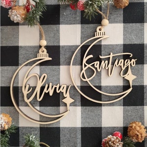 Christmas Ornament Moon SVG: Laser Cut File, Glowforge (Digital Download)