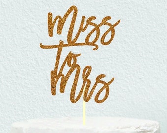 Miss aan mevrouw bruidstaart topper SVG, bachelor SVG topper gesneden bestand, lasergesneden taart topper bestand, bruid taart topper decor