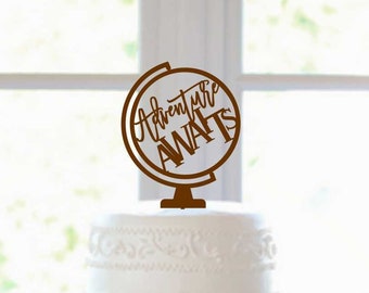 Adventure Awaits Globe Wedding Topper SVG Laser Cut File