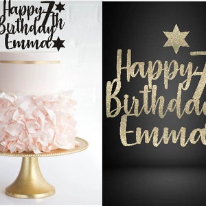 Joyeux anniversaire personnalisé Cake Topper Svg, Svg de gâteau personnalisé, N'IMPORTE QUEL NOM, fichier numérique