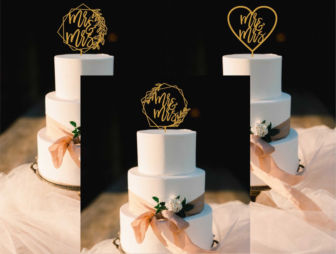 Mr and Mrs Svg Cake Topper Bundle Mr and Mrs Heart Svg - Etsy