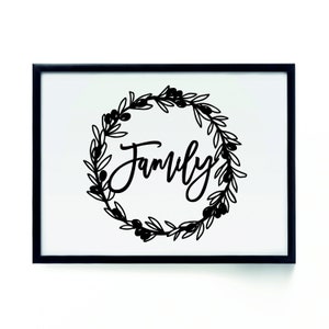Family Sign SVG, Cricut Digital file, Family Design svg, dxf file for cutting, Family svg, dxf, png file.
